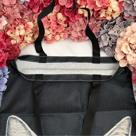 Eco-Friendly Gray Tabby Cat on a Black Folding Tote Bag - Picture 9 of 16